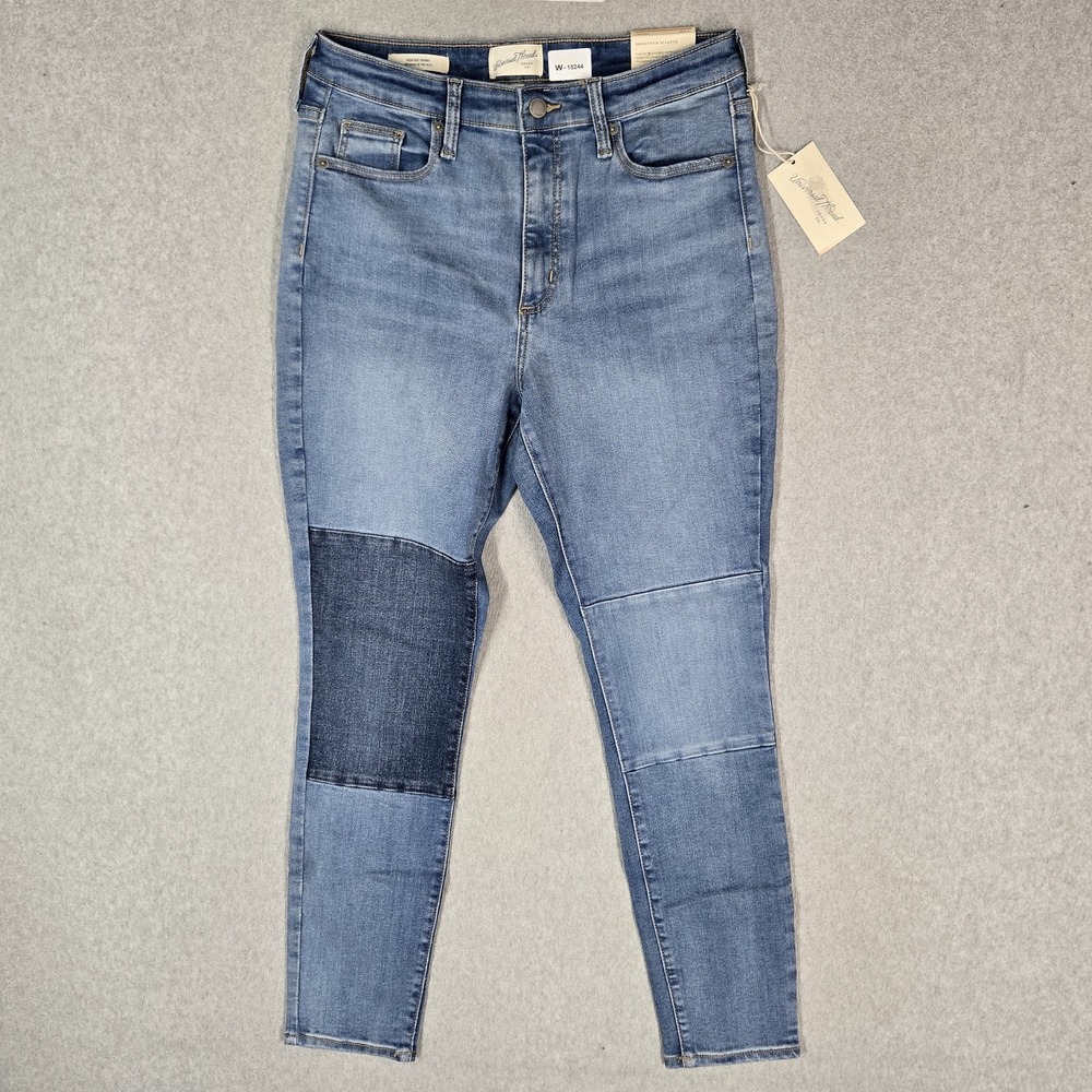 Universal Thread Women Jeans 10 Blue Denim Colorblock High Rise Skinny NWT